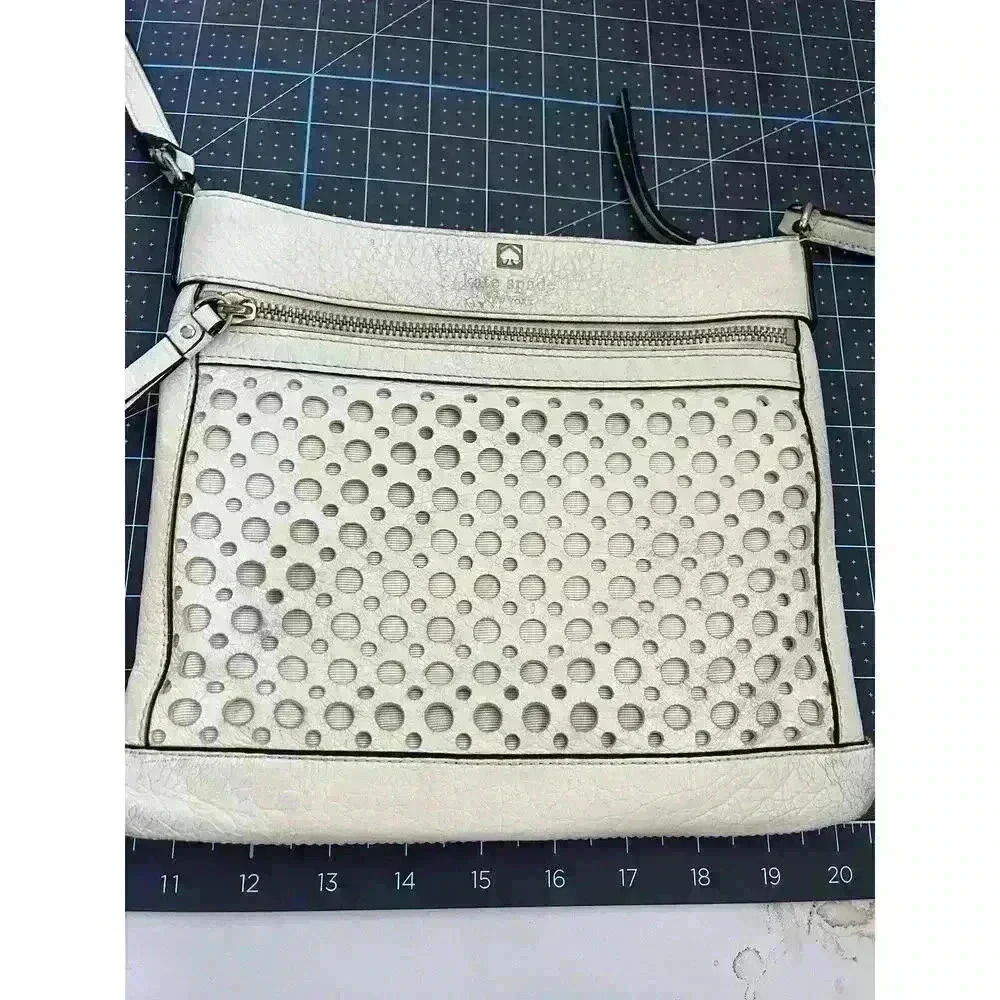 KATE SPADE Perri Lane Reidy Bubbles Crossbody Tan Blush Mauve Leather WKRU2865